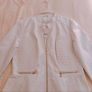 NY&C White Leather Jacket